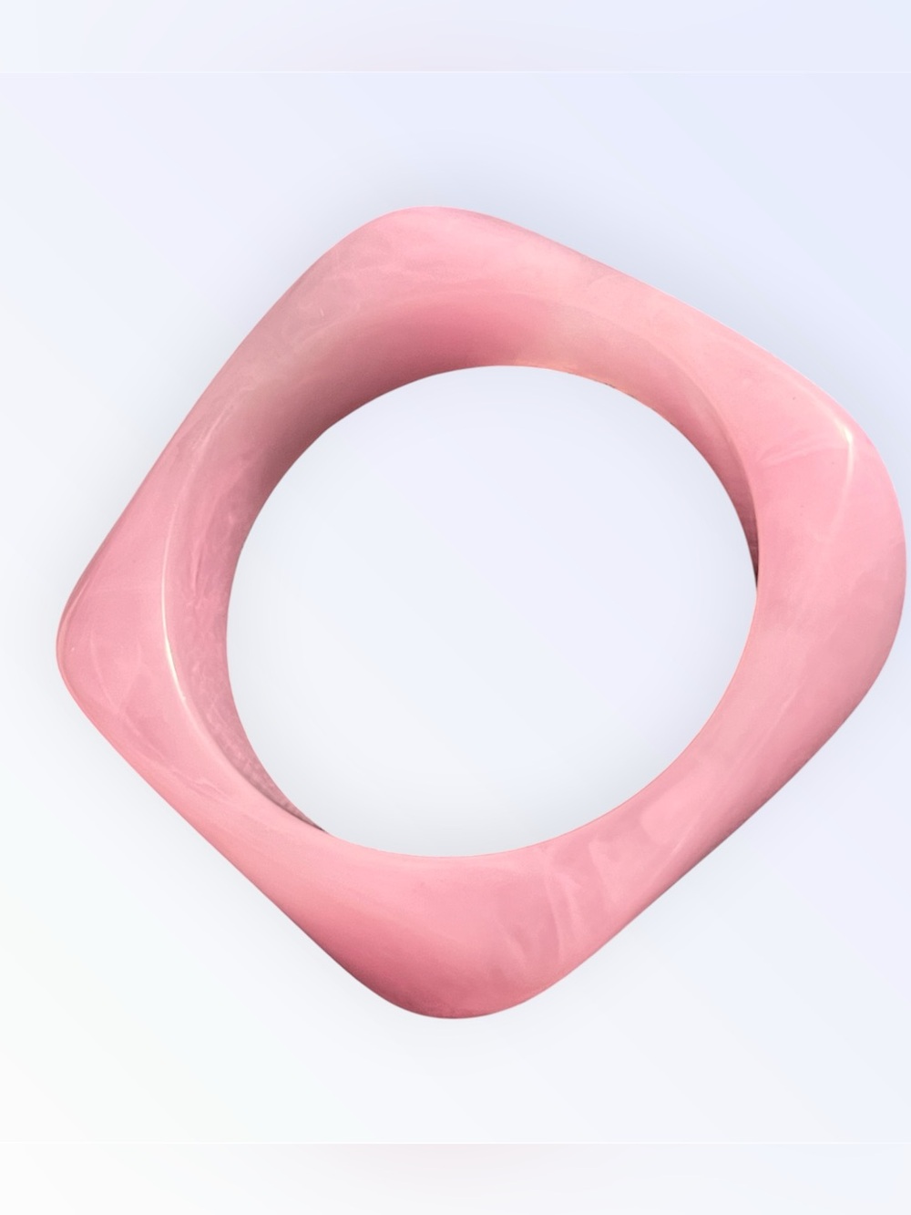 Vintage Geometric Pink Acrylic Marbled Bangle